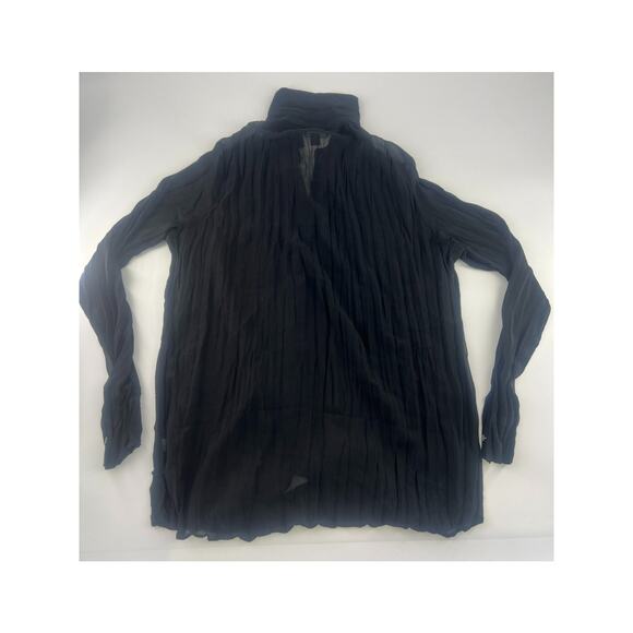 Rock & Republic Shirt Womens Extra Small Black Sheer Blouse Long Sleeve Pullover - Picture 7 of 7